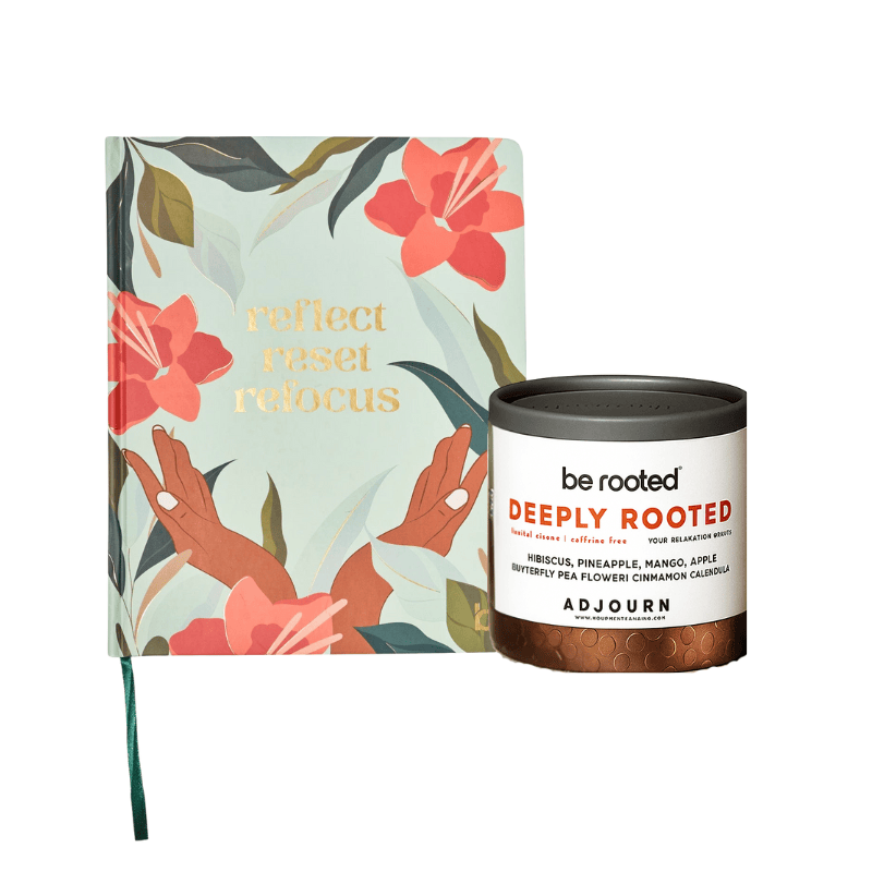 Be Rooted black owned stationery Bundle Relaxing Reflections Journal & Tea Bundle
