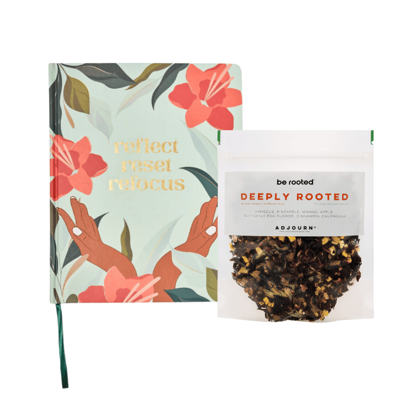 Be Rooted black owned stationery Bundle Relaxing Reflections Journal & Tea Bundle