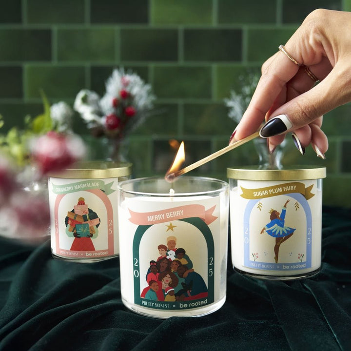Be Rooted black owned stationery candle Merry Berry | Limited Edition Holiday Candle