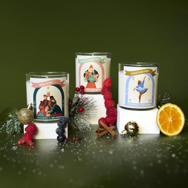 Be Rooted black owned stationery candle Merry Berry | Limited Edition Holiday Candle