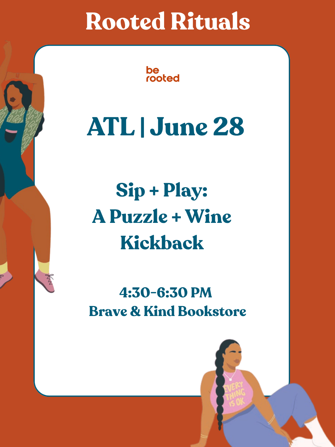 Be Rooted black owned stationery Event ATL | June 28 | Sip + Play: A Puzzle and Wine Community Kickback