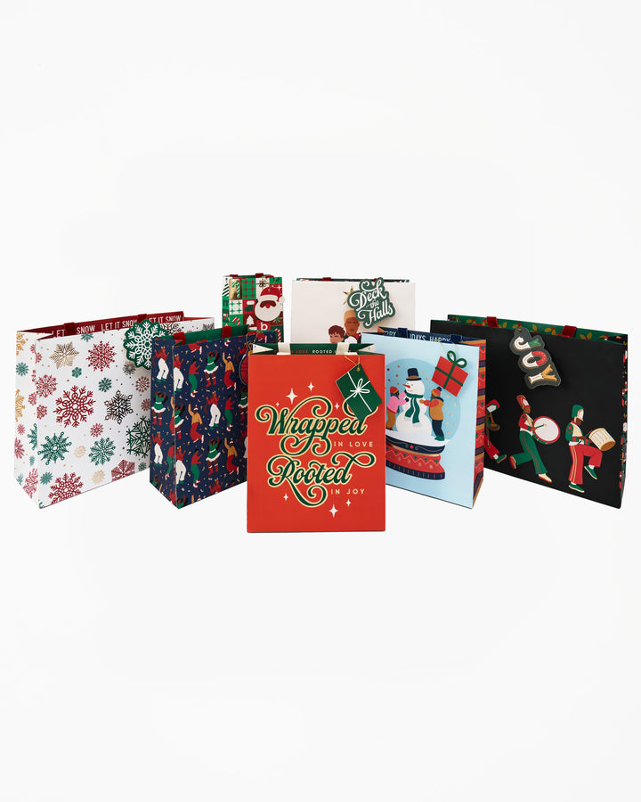 Be Rooted  black owned stationery gift bag Deck The Halls Large Gift Bag w/ Tissue Paper
