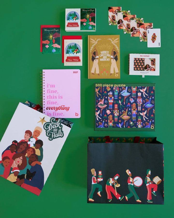 Be Rooted  black owned stationery gift bag Deck The Halls Large Gift Bag w/ Tissue Paper
