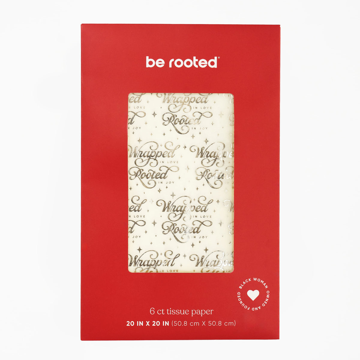 Be Rooted black owned stationery gift tag Wrapped in Love Gold Foil 6 Ct Tissue Paper