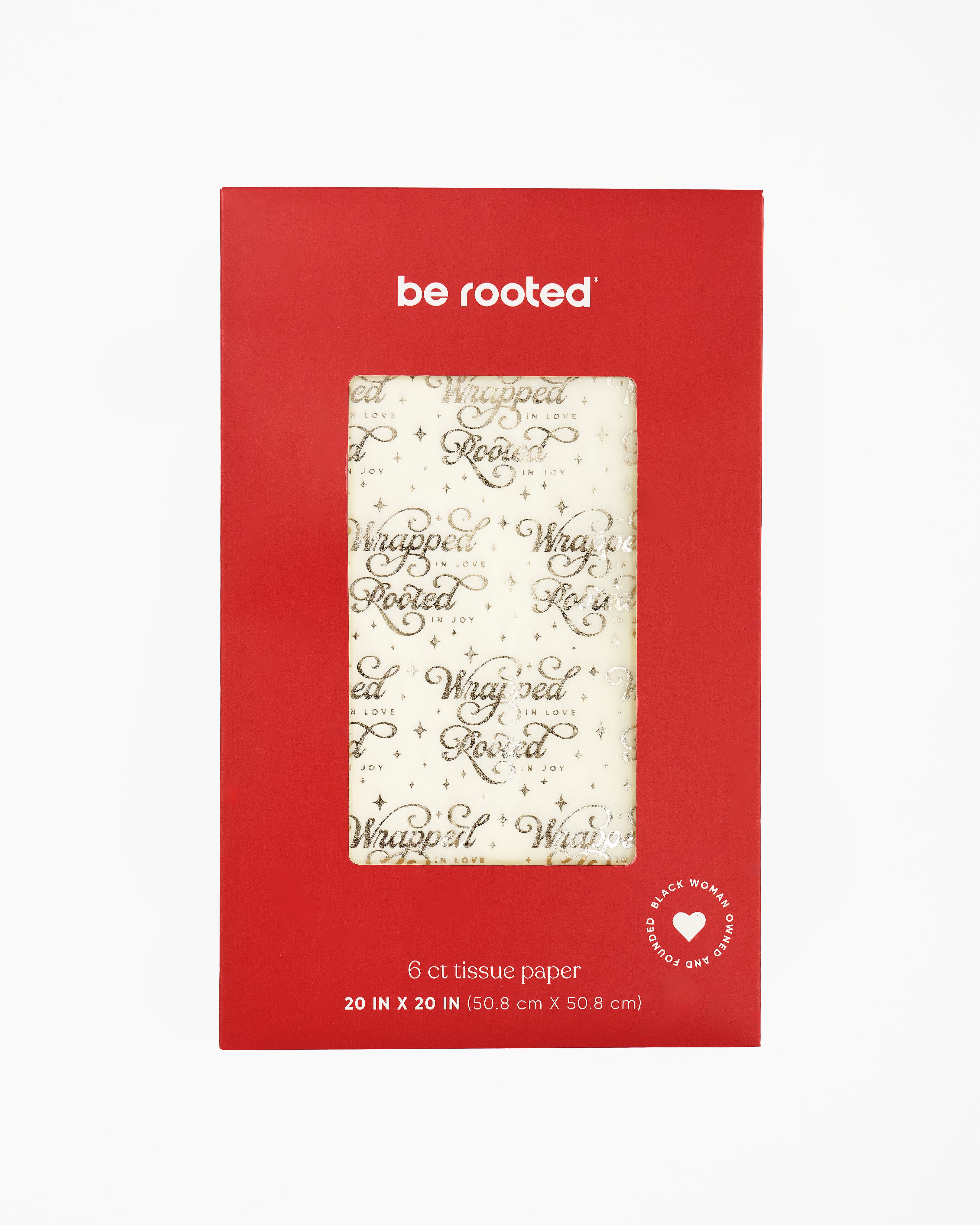 Be Rooted black owned stationery gift tag Wrapped in Love Gold Foil 6 Ct Tissue Paper
