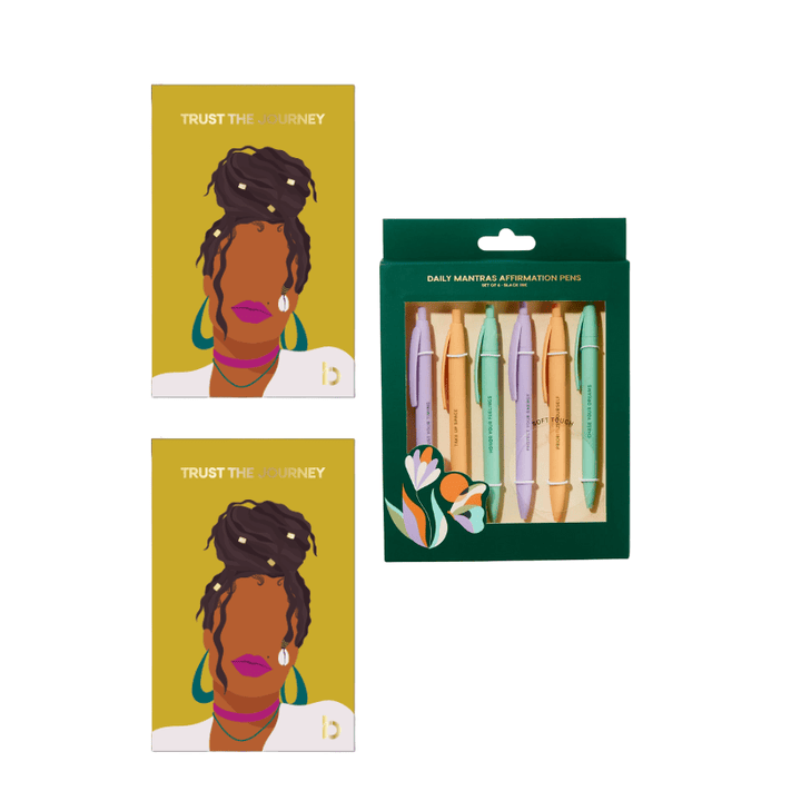 Be Rooted black owned stationery Journal Everywhere You Go: 2pk Slim Travel Journal + Pen Set