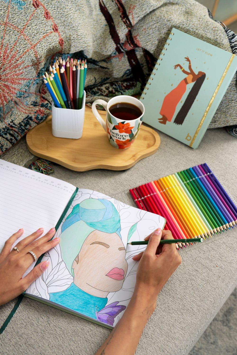 Be Rooted black owned stationery Notebook Reset Reflect Refocus w/ Coloring Pages Notebook
