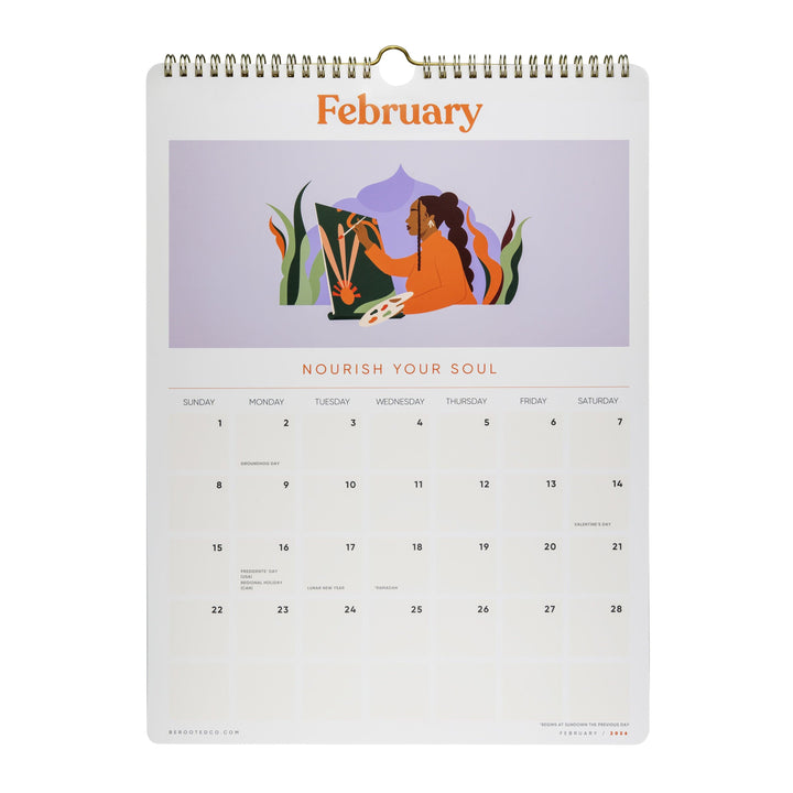 Be Rooted black owned stationery Wall Calendar PREORDER: Be Rooted 2026 Wall Calendar