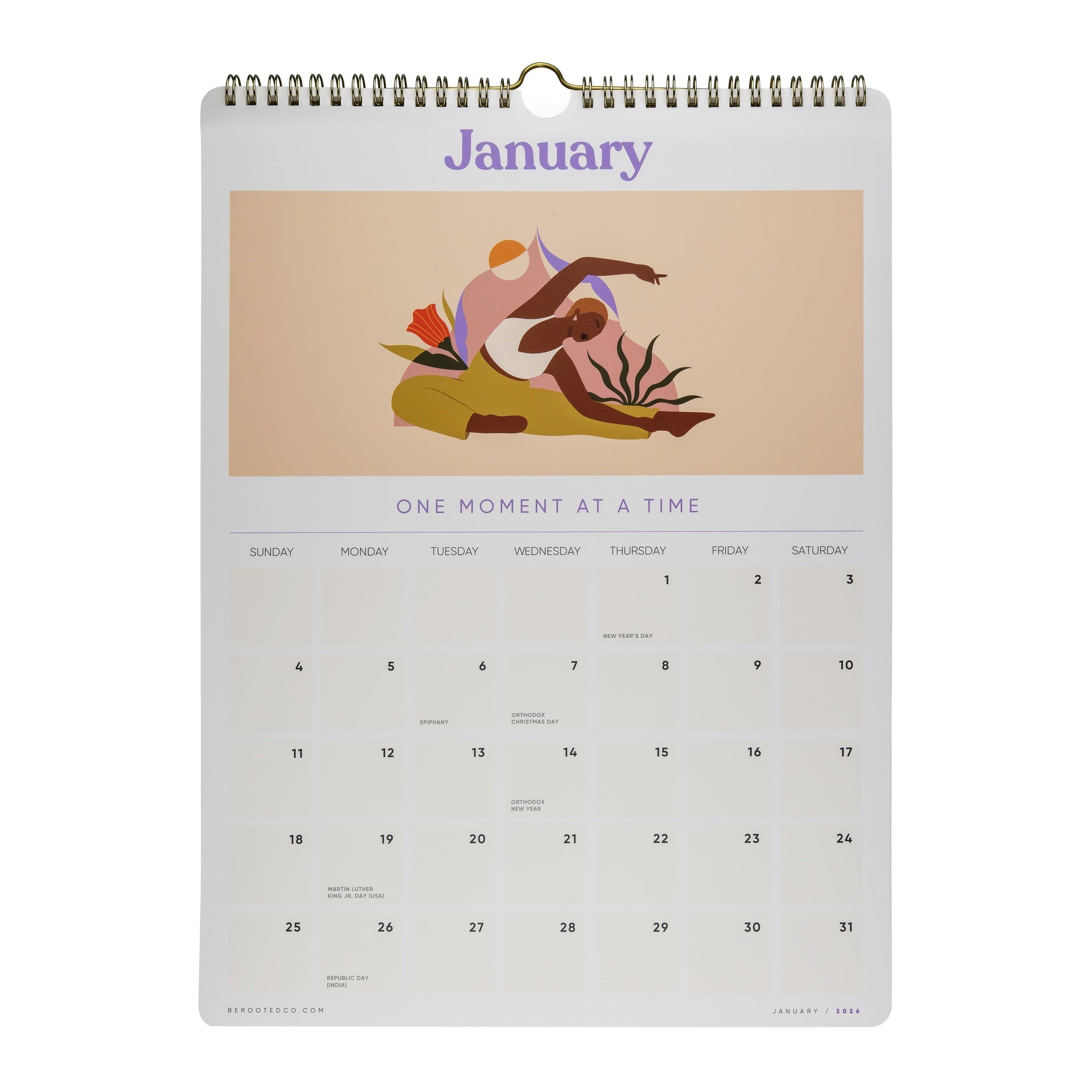 Be Rooted black owned stationery Wall Calendar PREORDER: Be Rooted 2026 Wall Calendar
