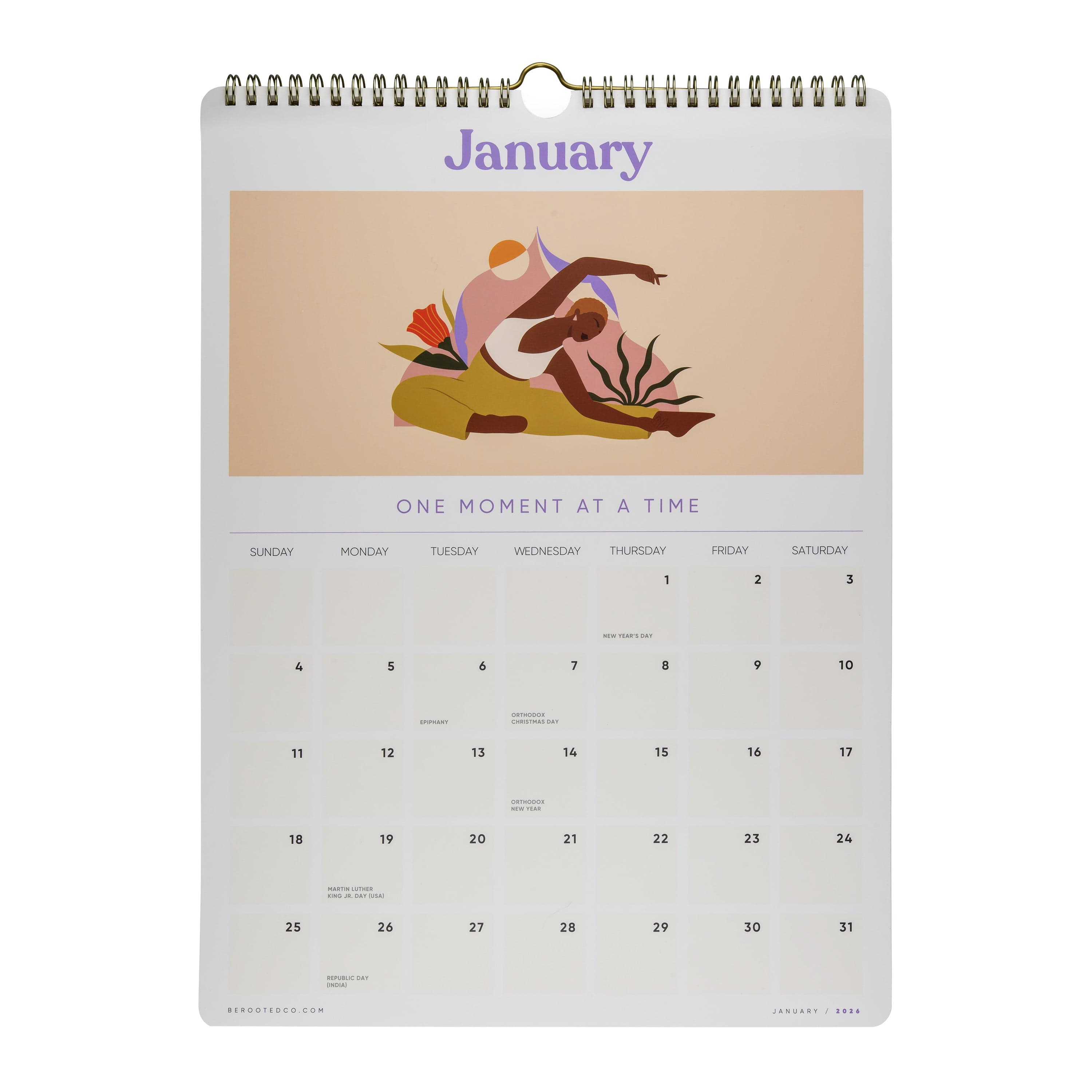 Be Rooted black owned stationery Wall Calendar PREORDER: Be Rooted 2026 Wall Calendar