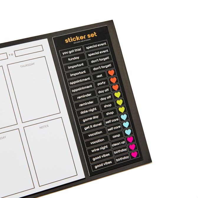 Weekly Planning Desk Pad with Stickers