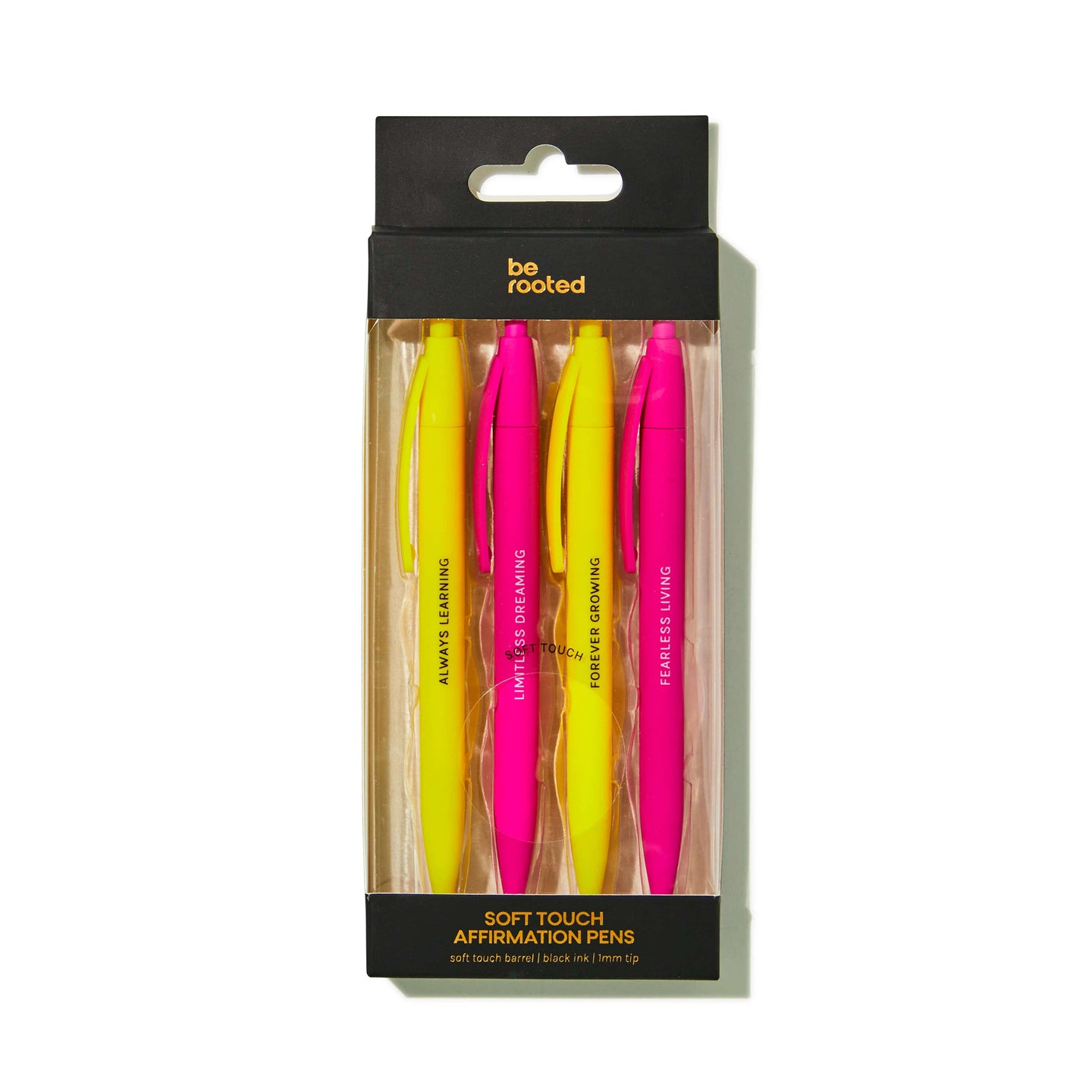 4 ct Affirmation Soft-touch Pens Neons