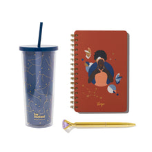 Load image into Gallery viewer, Zodiac Astrology Straw Lidded Tumbler
