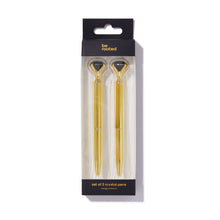 Load image into Gallery viewer, 2PC Gold Crystal Pens - Black
