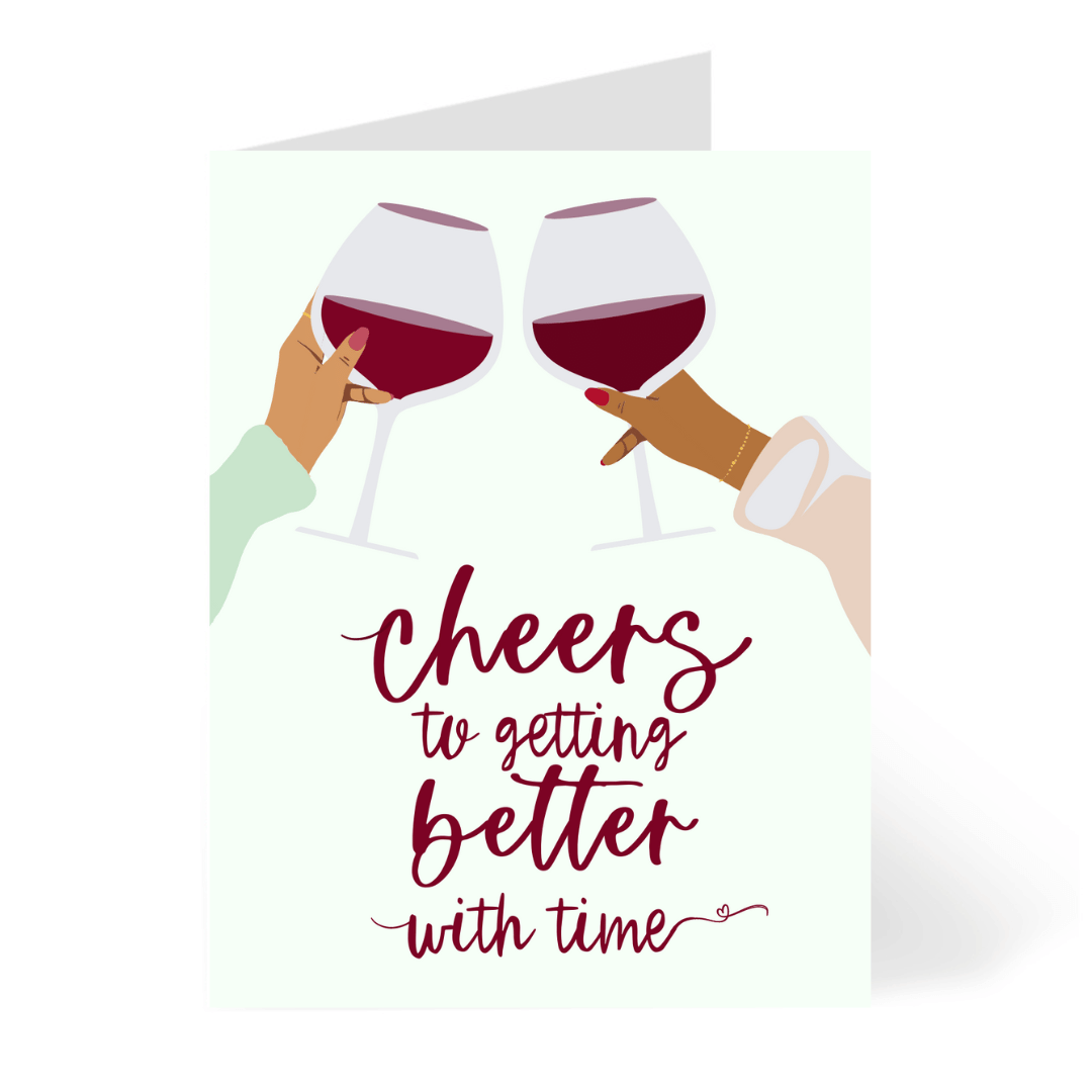 CheerNotes Greeting Cards & Stationery black owned stationery Better With Time | Boozy Black Women | Unique Birthday Cards