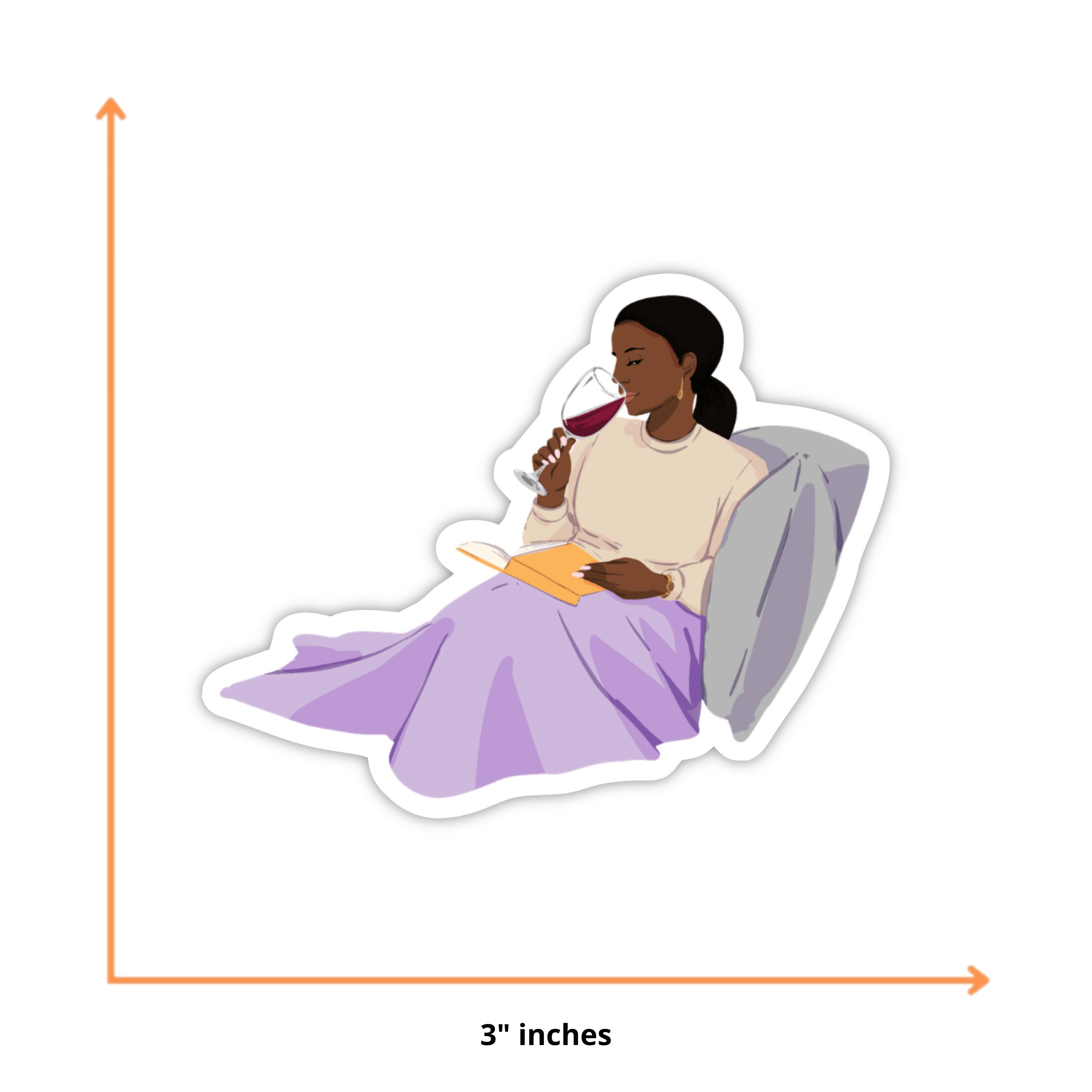 CheerNotes Greeting Cards & Stationery black owned stationery Book and Wine Sticker - Brown