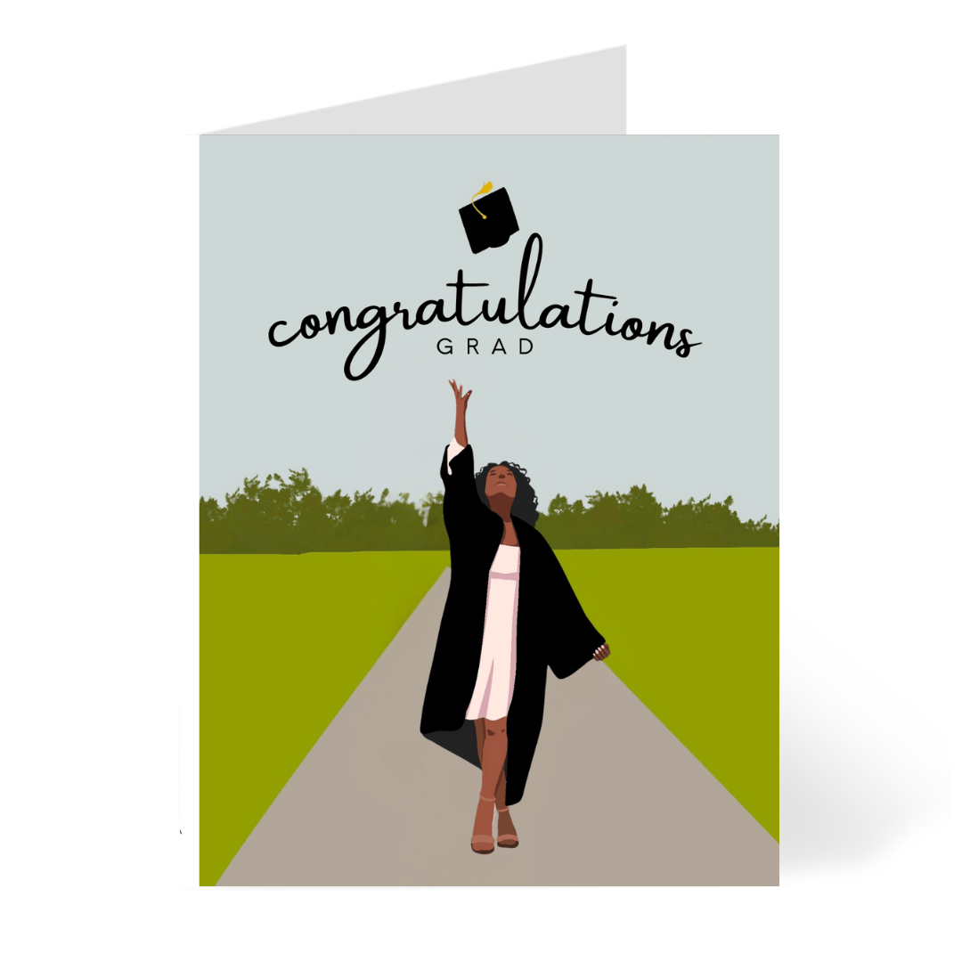 CheerNotes Greeting Cards & Stationery black owned stationery Cards Hat Toss Grad | CheerNotes