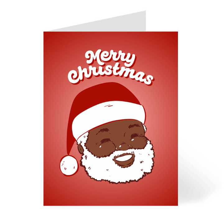CheerNotes Greeting Cards & Stationery black owned stationery Chocolate Santa - Black Santa | Retro Vintage Christmas Card