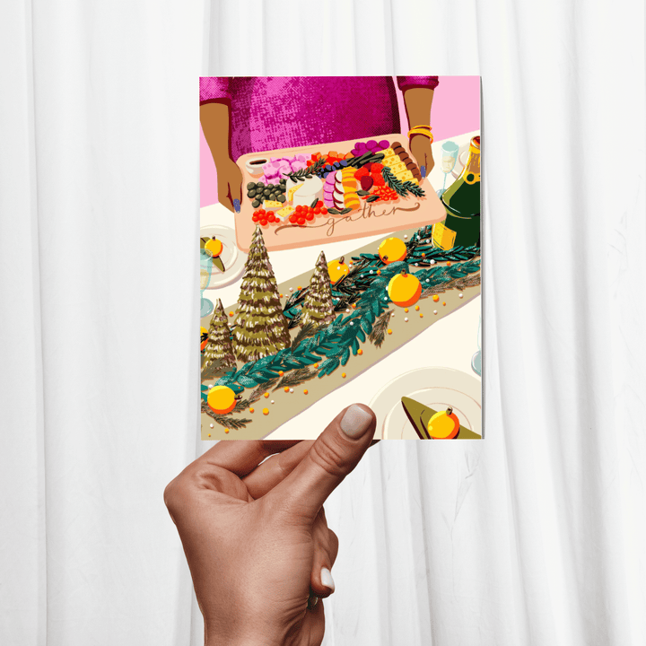 CheerNotes Greeting Cards & Stationery black owned stationery Let's Gather Holiday Card – Thanksgiving & Christmas Dinner