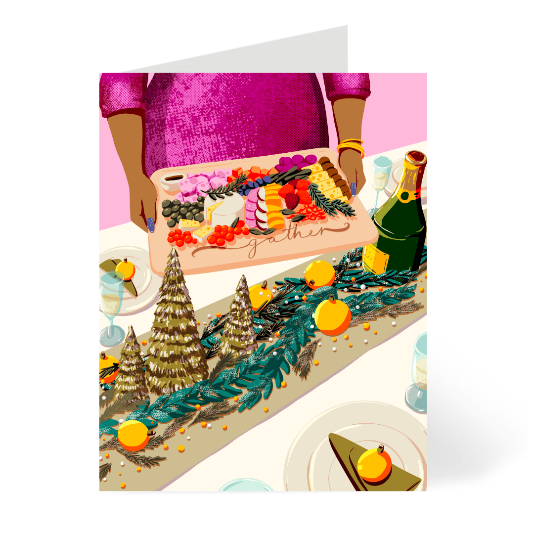 CheerNotes Greeting Cards & Stationery black owned stationery Let's Gather Holiday Card – Thanksgiving & Christmas Dinner