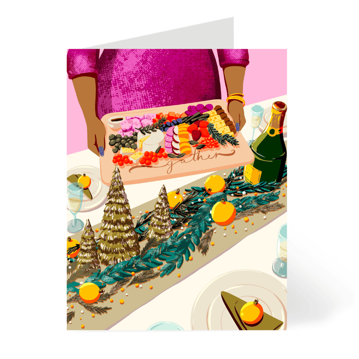 CheerNotes Greeting Cards & Stationery black owned stationery Let's Gather Holiday Card – Thanksgiving & Christmas Dinner