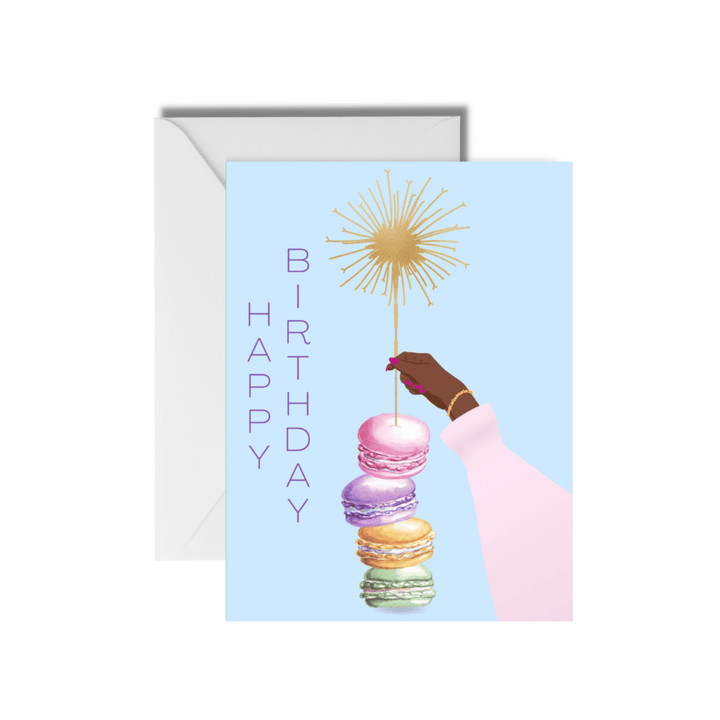 CheerNotes Greeting Cards & Stationery black owned stationery Macaron Birthday Card - Black woman - chic - foodie pun