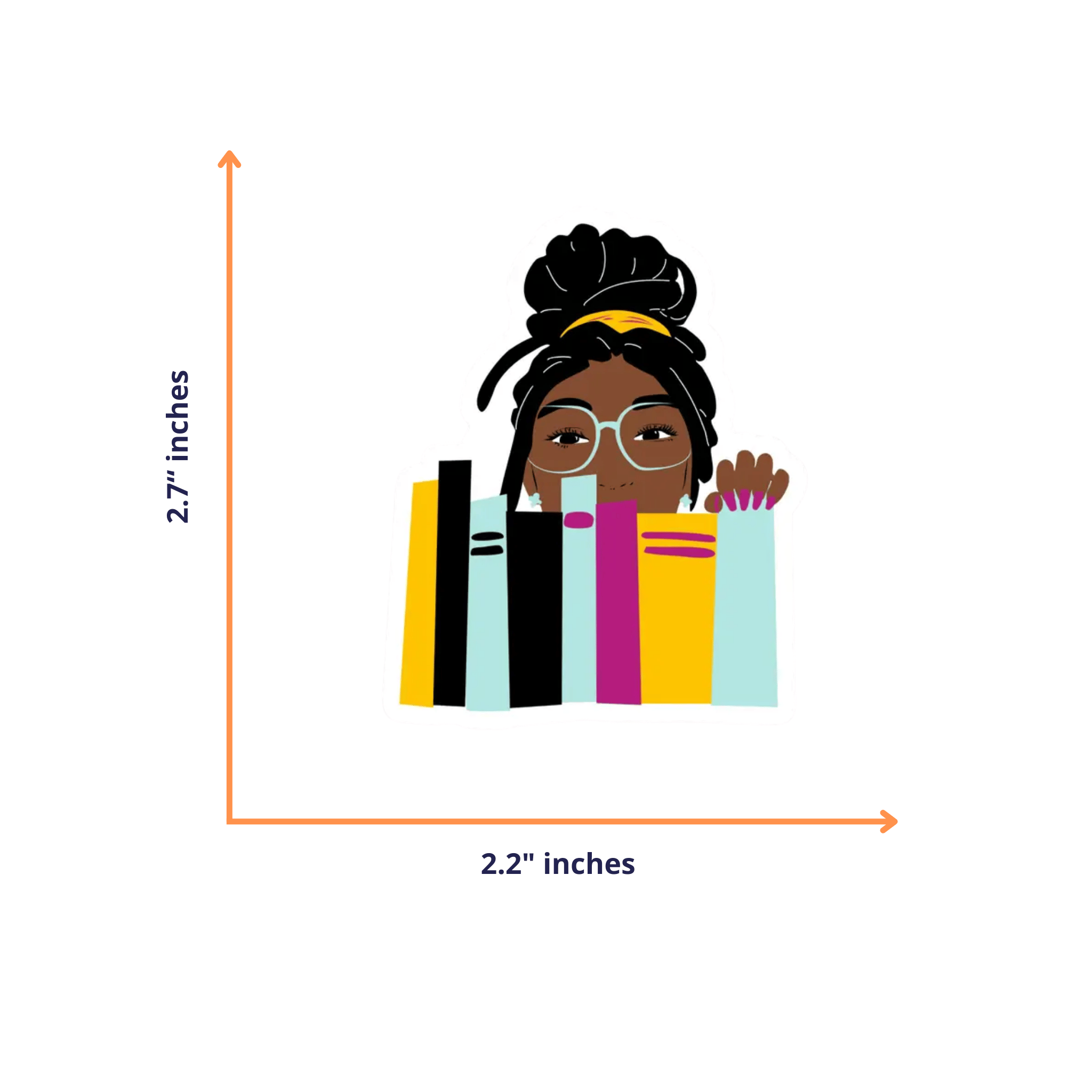 CheerNotes Greeting Cards & Stationery black owned stationery My Bookshelf Stickers | Black Girl Book Lover | Bookish