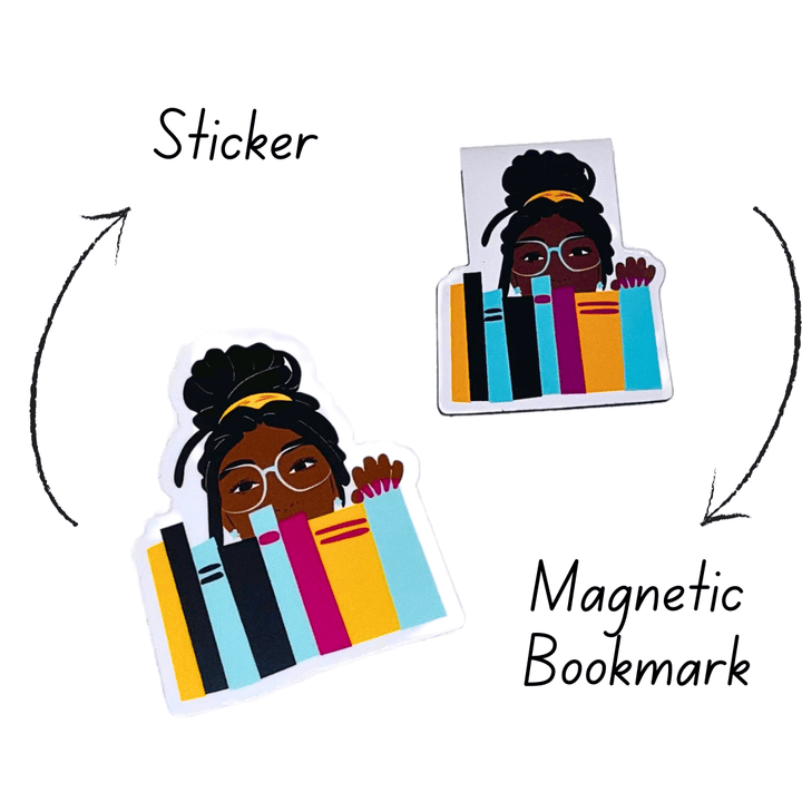 CheerNotes Greeting Cards & Stationery black owned stationery My Bookshelf Stickers | Black Girl Book Lover | Bookish