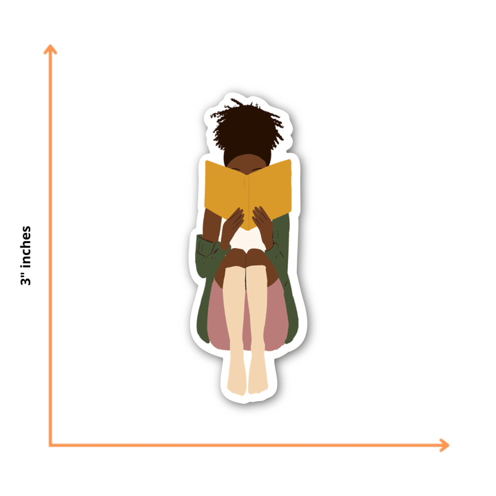 CheerNotes Greeting Cards & Stationery black owned stationery Nose in a Book Sticker - Brown
