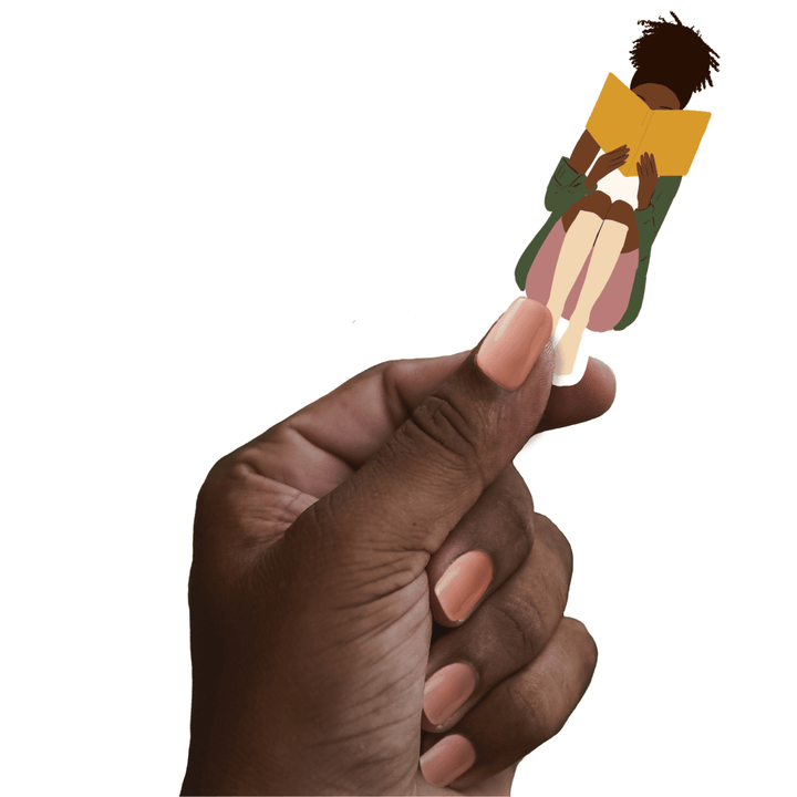 CheerNotes Greeting Cards & Stationery black owned stationery Nose in a Book Sticker - Brown