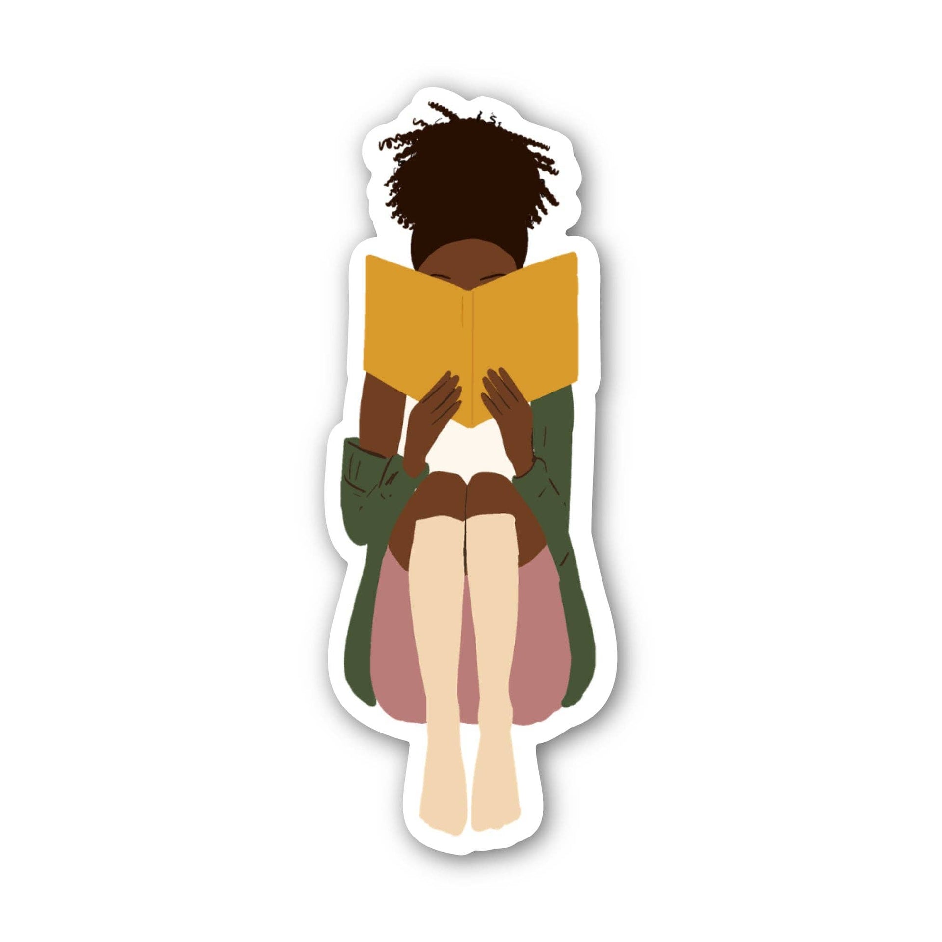 CheerNotes Greeting Cards & Stationery black owned stationery Nose in a Book Sticker - Brown
