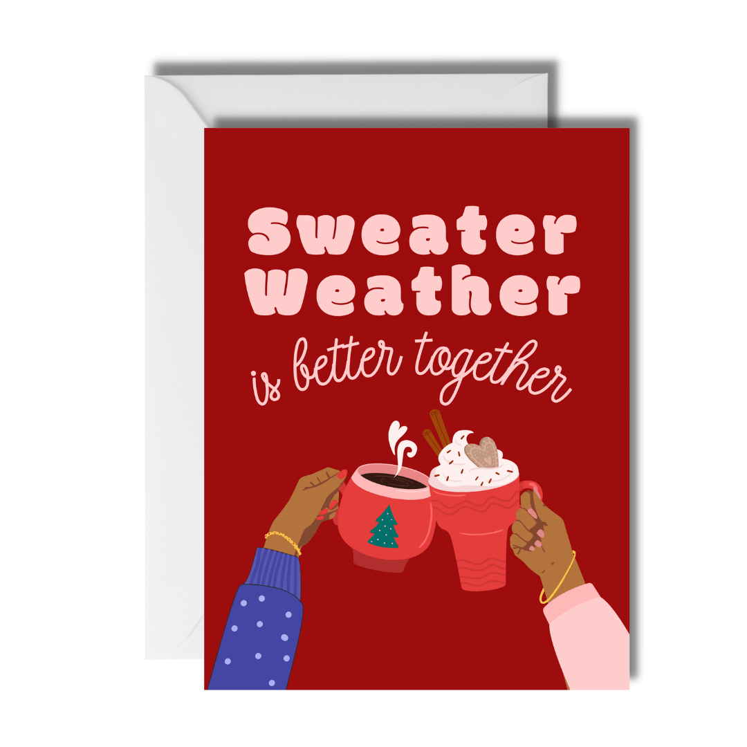CheerNotes Greeting Cards & Stationery black owned stationery Sweater Weather Christmas Card | Black | Coffee