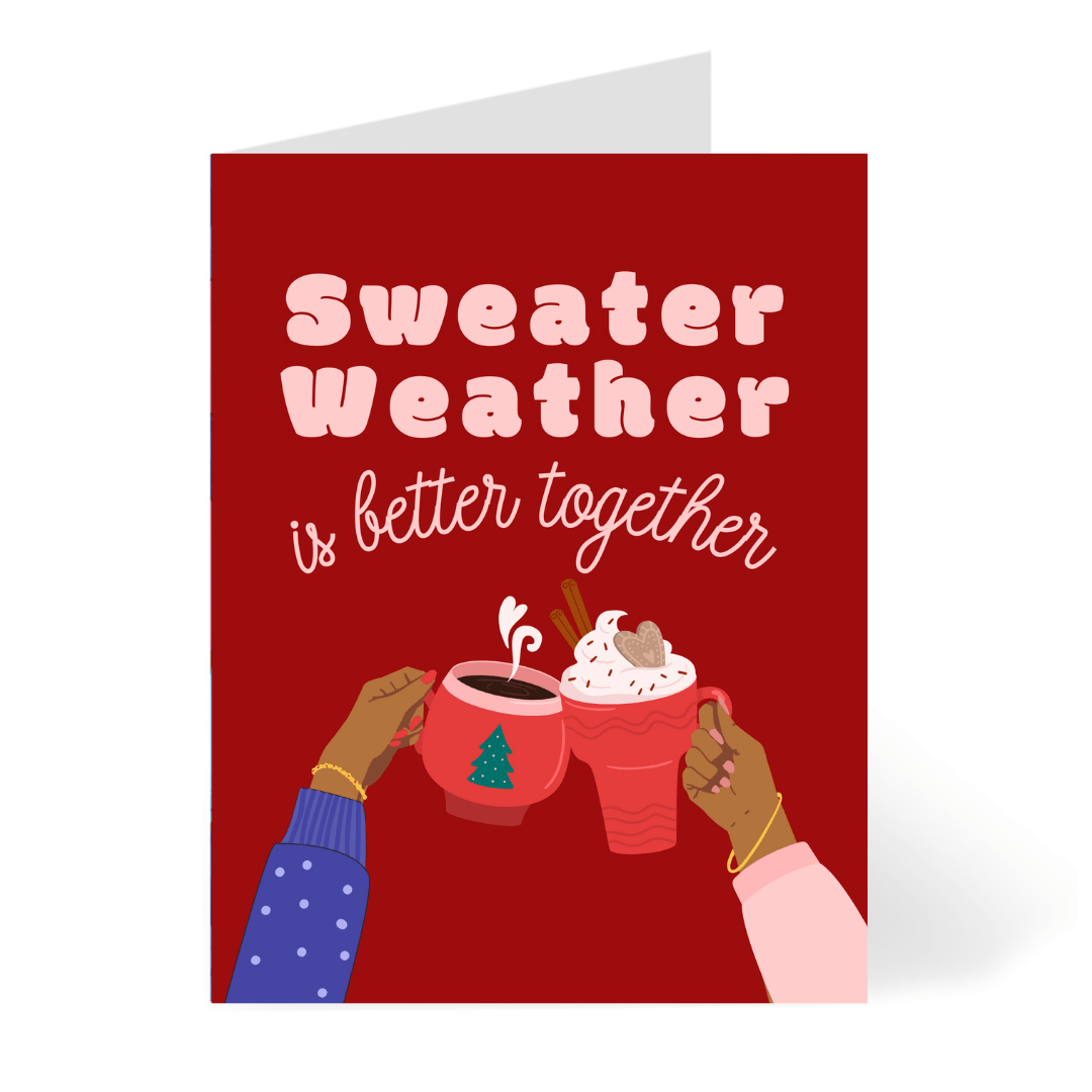 CheerNotes Greeting Cards & Stationery black owned stationery Sweater Weather Christmas Card | Black | Coffee