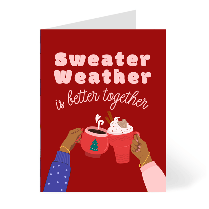 CheerNotes Greeting Cards & Stationery black owned stationery Sweater Weather Christmas Card | Black | Coffee