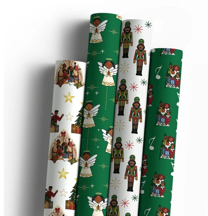 Mah Melanin black owned stationery Gift Wrap Harmony & Cheer Gift Wrap 4 Pack | Mah Melanin