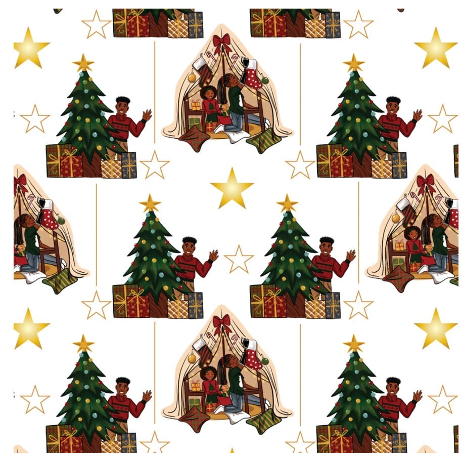 Mah Melanin black owned stationery Gift Wrap Harmony & Cheer Gift Wrap 4 Pack | Mah Melanin