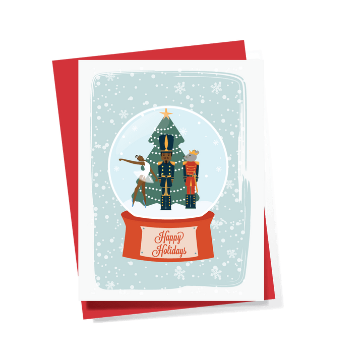 Soular Powered black owned stationery Cards Snowglobe Nutcracker Holiday Card