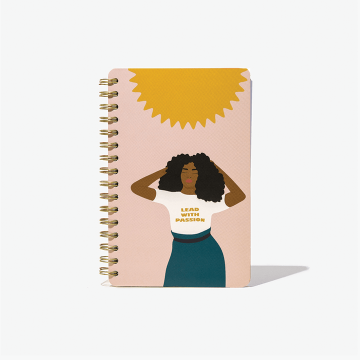 Be Rooted Co black owned stationery Journal lead with passion lined spiral journal
