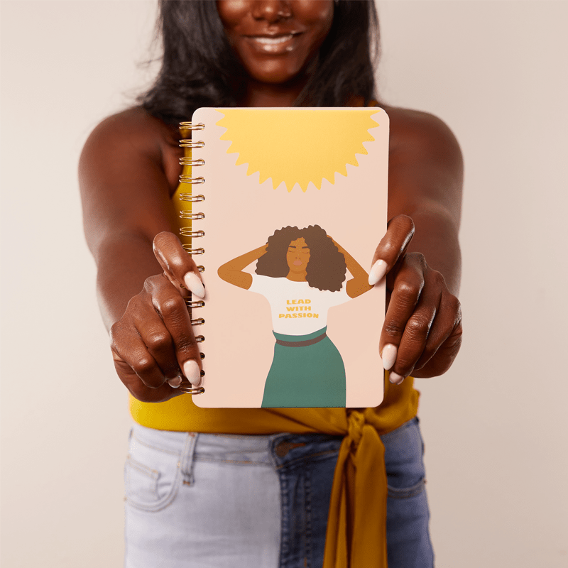 Be Rooted Co black owned stationery Journal lead with passion lined spiral journal