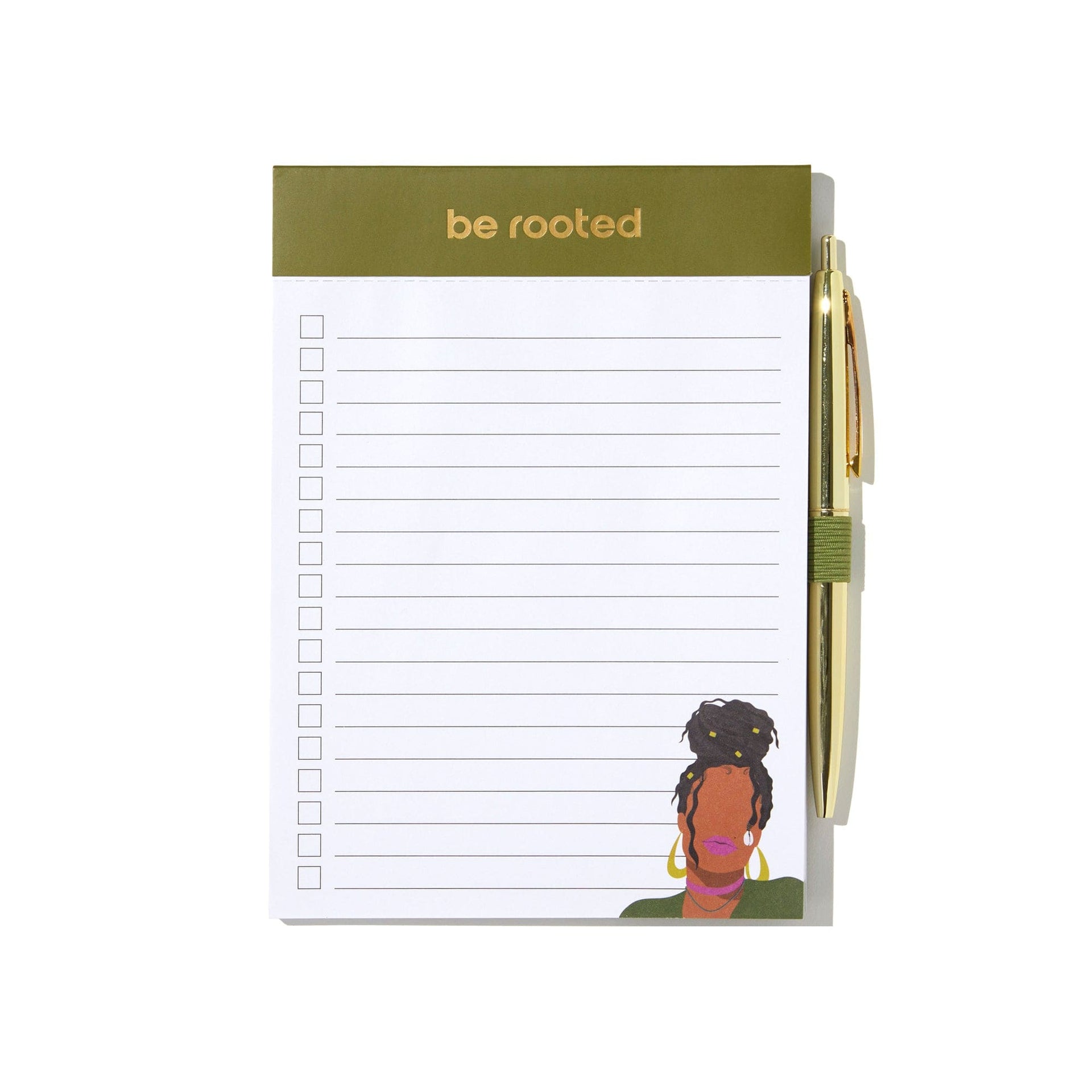 Be Rooted Desk Notepad To-Do List + Pen Set - Green