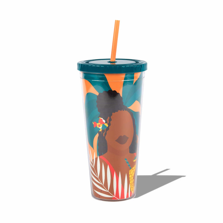 Be Rooted black owned stationery Drinkware Beachside Straw Lidded Tumbler