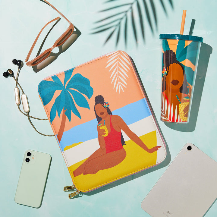 Be Rooted black owned stationery Drinkware Beachside Straw Lidded Tumbler