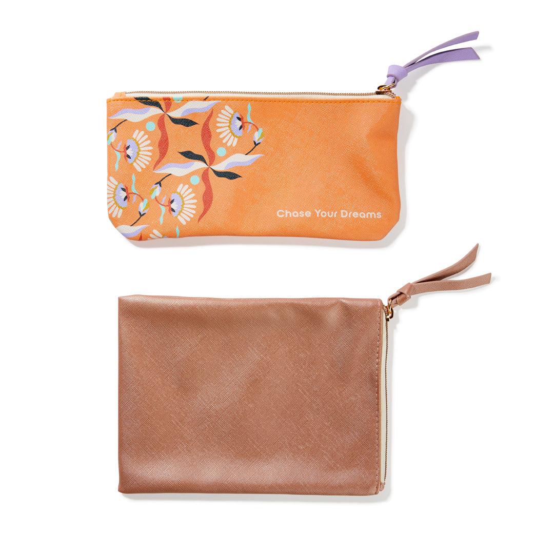 2pc. Pencil & Accessory Pouch Set - Chase Your Dreams