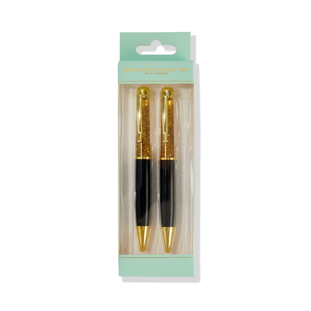 2ct Glitter & Glitz Jumbo Floaty Pens - Black Barrel