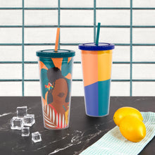 Load image into Gallery viewer, Colorblock Straw Lidded Tumbler
